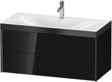 DURAVIT XViu c-bonded Waschtischunterbauset 1000 mm, 2 Schubkästen, schwarz matt / schwarz hochglanz