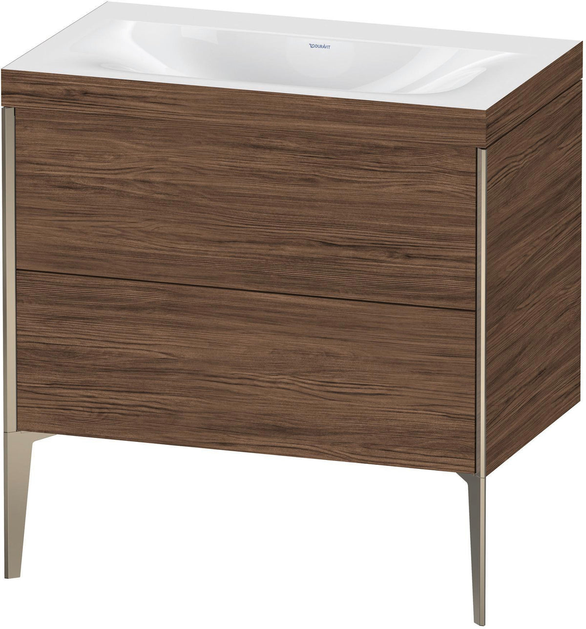 DURAVIT XViu c-bonded Waschtischset 800 mm bodenstehend mit 2 Auszügen und Tip-on Technik