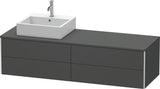 Duravit XSquare Waschtischunterbau 1600 mm, betongrau matt, 4 Schubkästen, wandhängend, Becken links
