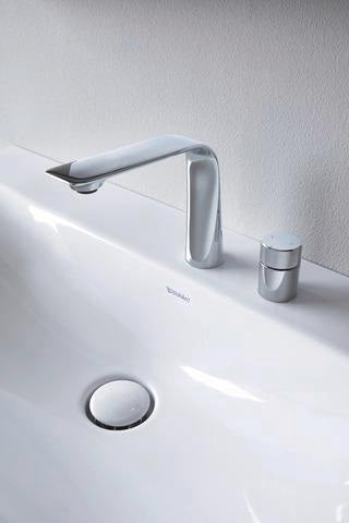 DURAVIT D.1 2-Loch Waschtischarmatur mit Drehgriff, Chrom – Keramikmischsystem, 148 mm Ausladung