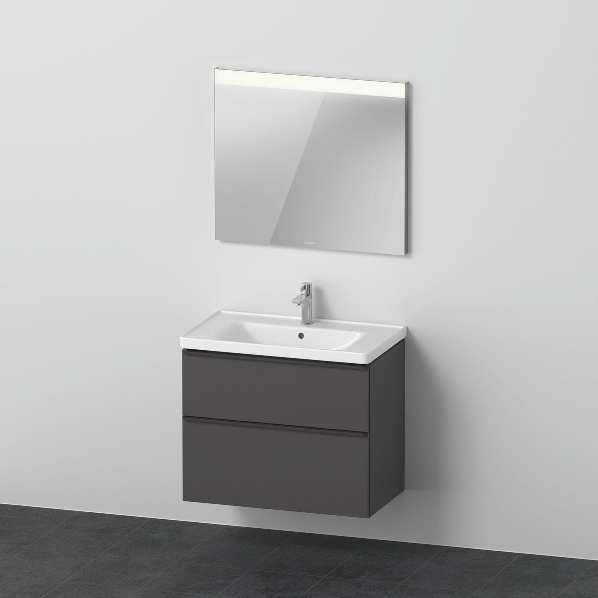 Duravit D-Neo Möbel-Set wandhängend 800x480mm mit Waschtisch, Auszug, Spiegel Eiche