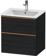 DURAVIT D-Neo Waschtischunterbau 610 mm Eiche Schwarz mit Bronze Griff – wandhängend
