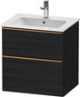 DURAVIT D-Neo Waschtischunterbau 610 mm Eiche Schwarz mit Bronze Griff – wandhängend