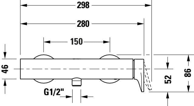 DURAVIT Tulum by Starck Einhebel-Brausemischer Aufputz mit Keramikmischsystem, Chrom