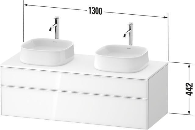 DURAVIT Zencha Konsolen-Waschtischunterbau 1300 mm Eiche Anthrazit wandhängend