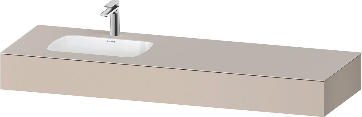 DURAVIT Qatego Einbau-Waschtisch mit Konsole 1600x550x170mm Weiß Hochglanz links