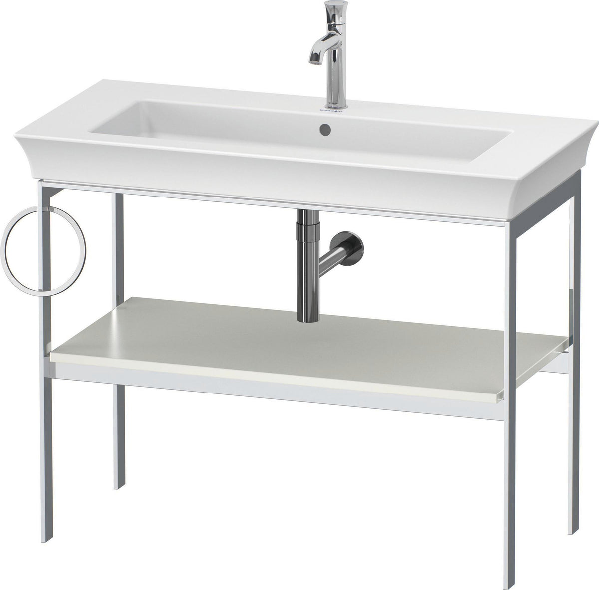 DURAVIT White Tulip Metallkonsole 984 mm von Philippe Starck – Höhenverstellbar, Weiß Seidenmatt