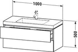 Duravit L-Cube Waschtischset 1000x480mm mit Vero Air Waschtisch, 2 Schubkästen, ohne Überlauf, s-matt