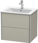 DURAVIT XSquare Waschtischunterbau 610 mm taupe seidenmatt, 2 Schubkästen, wandhängend