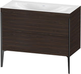 DURAVIT XViu c-bonded Waschtischunterbauset 1000 mm Nussbaum Schwarz Matt 2 Auszüge