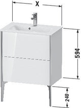 Duravit Waschtischunterbau XVIU 610x834x390mm 2 Auszüge Compact s-matt