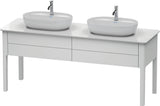 DURAVIT Luv Waschtischunterbau bodenstehend 1733 mm, 2 Auszüge, Weiß Seidenmatt, Tip-On