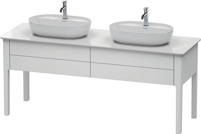 DURAVIT Luv Waschtischunterbau bodenstehend 1733 mm, 2 Auszüge, Weiß Seidenmatt, Tip-On