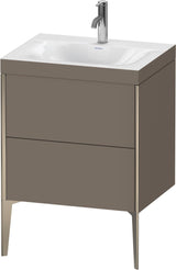 DURAVIT XViu c-bonded Waschtischunterbauset 610x600x480 mm, 2 Auszüge, champagner matt / dolomiti grey