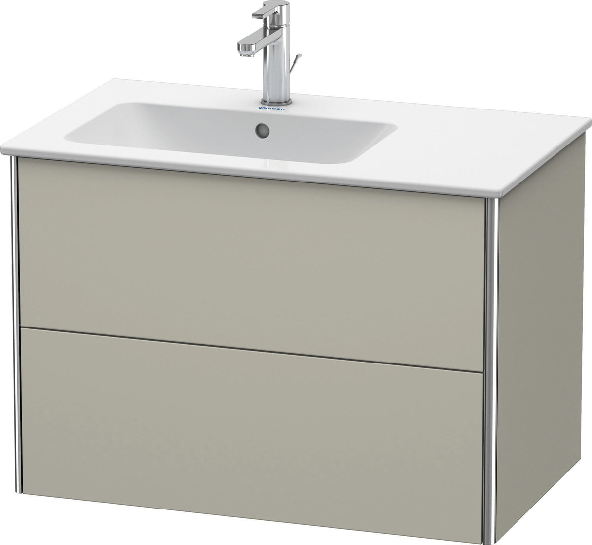 Duravit XSquare Waschtischunterbau 810 mm betongrau matt mit 2 Schubkästen und Tip-On-Technik