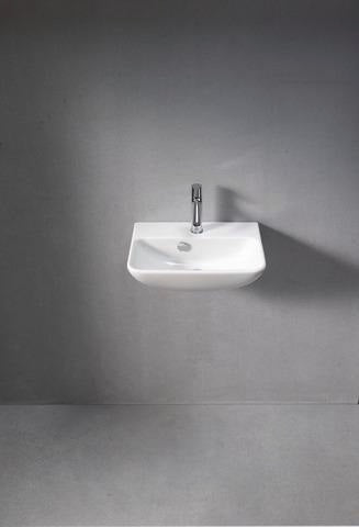 DURAVIT Handwaschbecken ME by Starck 450 mm, weiß seidenmatt, mit Überlauf, ohne Hahnloch