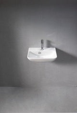 DURAVIT Handwaschbecken ME by Starck 450 mm, weiß seidenmatt, mit Überlauf, ohne Hahnloch