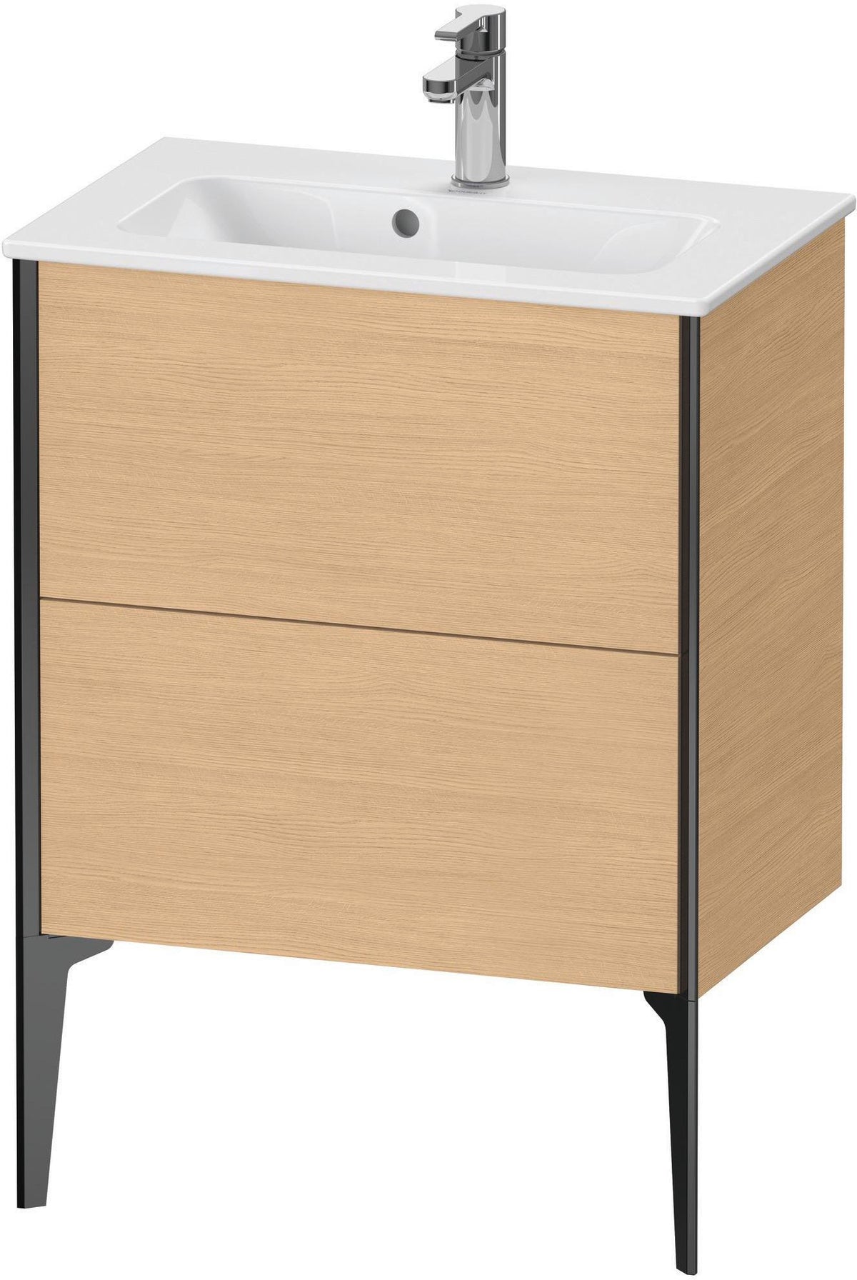 Duravit XViu Waschtischunterbau bodenstehend 610 mm, 2 Auszüge, champagner matt/weiß matt