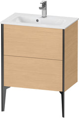 Duravit XViu Waschtischunterbau bodenstehend 610 mm, 2 Auszüge, champagner matt/weiß matt