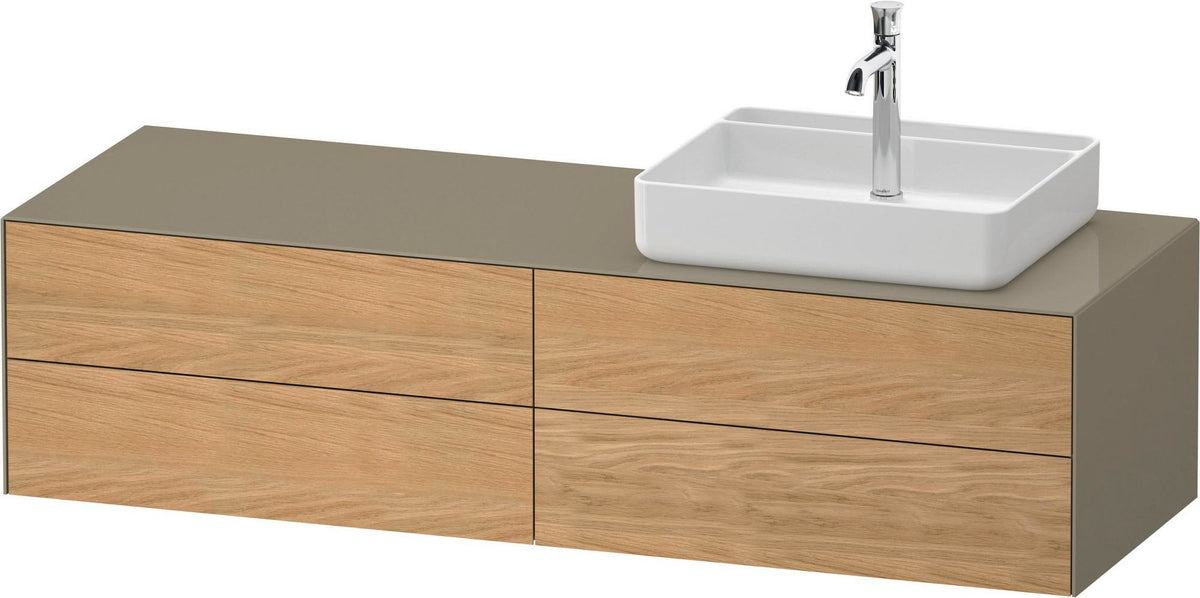 DURAVIT White Tulip Konsolenwaschtischunterbau 1600 mm von Philippe Starck – 4 Schubkästen, Weiß Seidenmatt