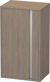 DURAVIT Ketho Halbhochschrank 500 mm Eiche Terra – 1 Tür links, Soft-Close, wandhängend
