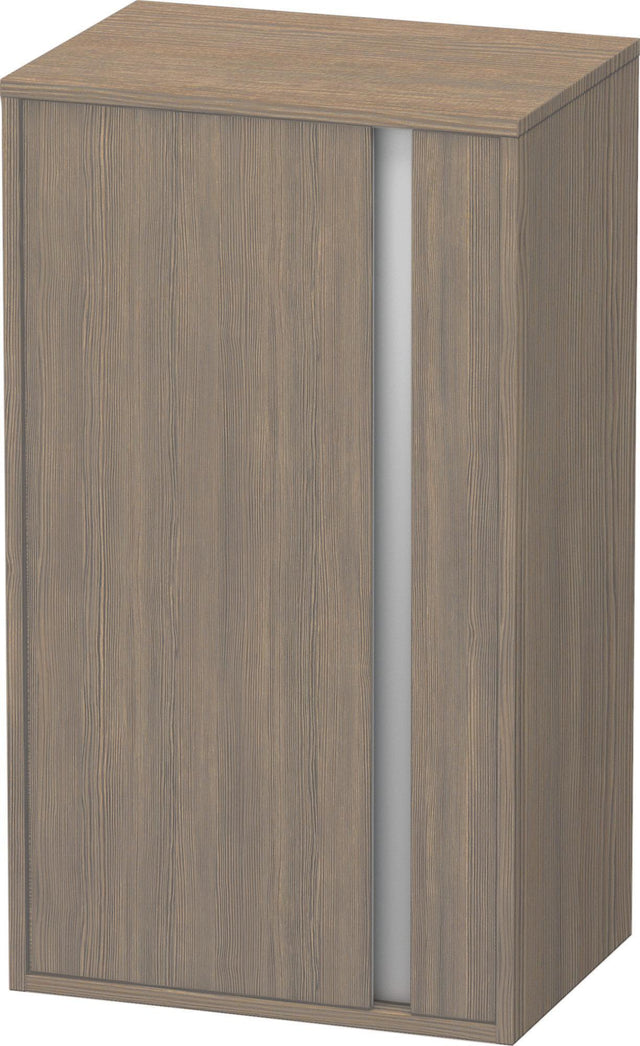 DURAVIT Ketho Halbhochschrank 500 mm Eiche Terra – 1 Tür links, Soft-Close, wandhängend