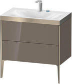 Mitteldichte Faserplatte (MDF) / 2Ausz.,2Hl,champ.matt/flan.grey / flannel grey hochglanz