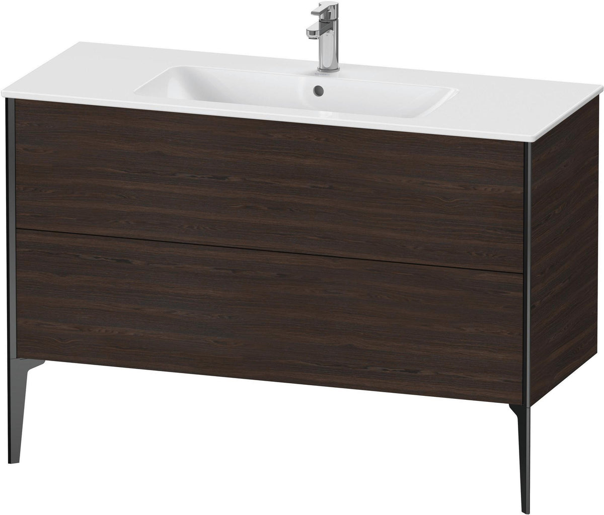 DURAVIT XViu Waschtischunterbau bodenstehend 1210 mm, 2 Auszüge, champagner matt/weiß matt