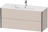 Duravit XViu Waschtischunterbau wandhängend 1210 mm, 2 Schubkästen, champagner matt/weiß matt
