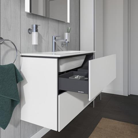 DURAVIT L-Cube Waschtischunterbau 820 mm weiß matt mit 2 Schubkästen und Tip-On-Technik