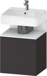 DURAVIT Qatego Waschtischunterbau 490 mm wandhängend, 1 Tür links, Weiß Matt mit Eiche Schwarz Nische