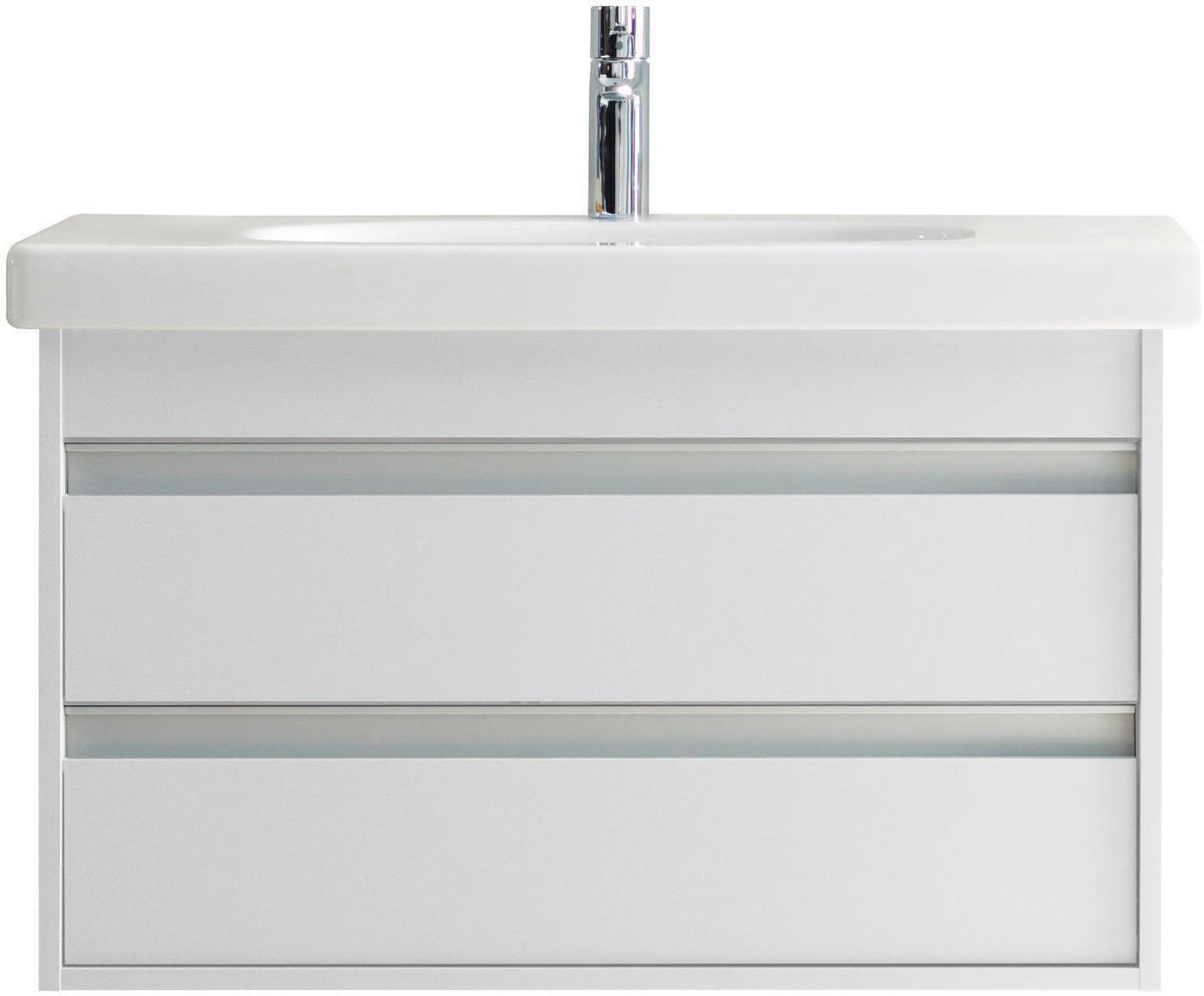 Duravit D-Code Möbelwaschtisch 850 mm mit Überlauf und Hahnlochbank – Weiß