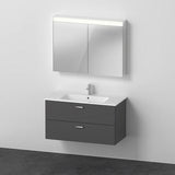 Duravit XBase Möbel-Set 1030 mm weiß glänzend mit Waschtisch, Unterbau und Spiegelschrank