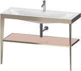 DURAVIT XViu c-bonded Waschtischset 1200 mm in Schwarz Matt mit Metallkonsole und apricot pearl Hochglanz