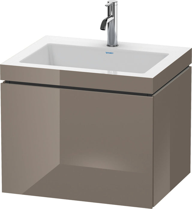 DURAVIT L-Cube Waschtischset mit Vero Air 500x600x480 mm, 1 Auszug, Flannel Grey Hochglanz, c-bonded