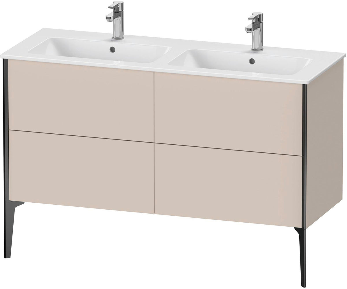 DURAVIT XViu Waschtischunterbau bodenstehend 1280 mm, 4 Auszüge, weiß matt – Tip-On