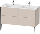 DURAVIT XViu Waschtischunterbau bodenstehend 1280 mm, 4 Auszüge, weiß matt – Tip-On