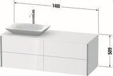 Duravit XVIU Waschtischunterbau 1400 mm Champagner Matt mit Konsolenplatte und 4 Schubkästen