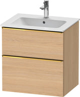 DURAVIT D-Neo Waschtischunterbau 610 mm Eiche Schwarz mit Bronze Griff – wandhängend