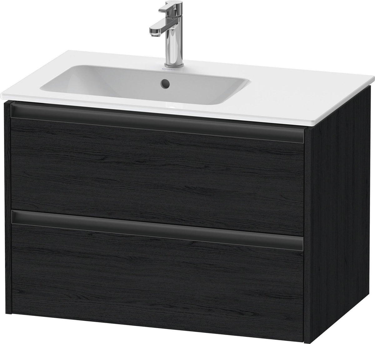 Duravit Ketho.2 Waschtischunterbau wandhängend 810 mm betongrau matt mit 2 Schubkästen