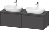 Duravit Ketho.2 Konsolen-Waschtischunterbau 1400 mm Betongrau Matt mit 2 Auszügen