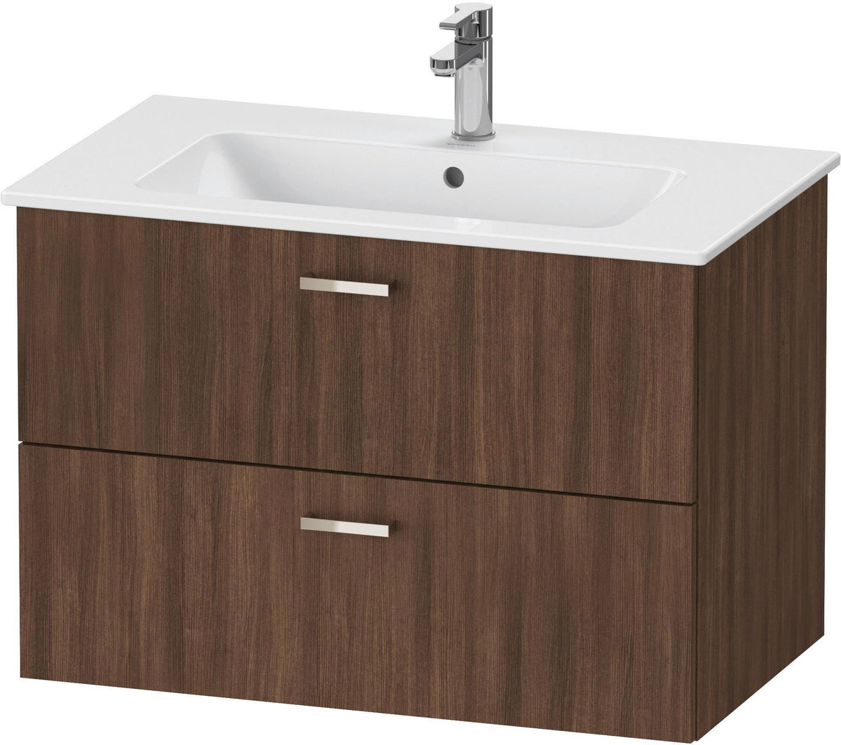 Duravit XBase Waschtischunterbau wandhängend 600 mm, 2 Schubkästen, weiß matt, Soft-Close