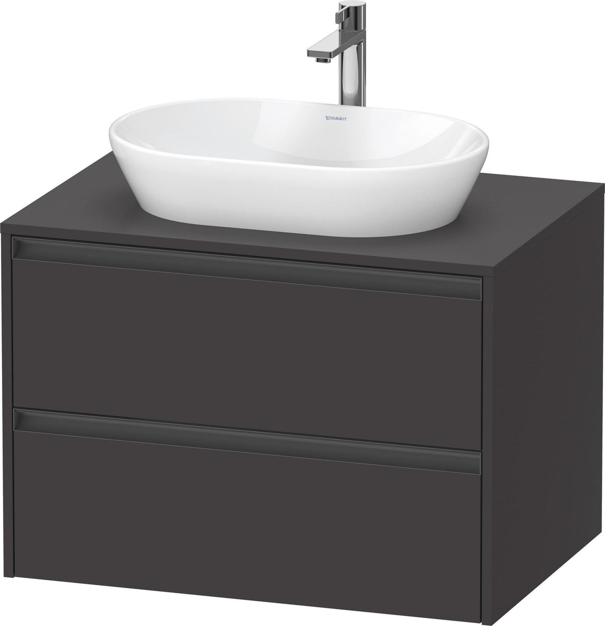 Duravit Ketho.2 Konsolen-Waschtischunterbau 800 mm betongrau matt mit 2 Schubkästen
