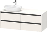 Duravit Ketho.2 Waschtischunterbau 1400 mm betongrau matt mit 4 Schubkästen