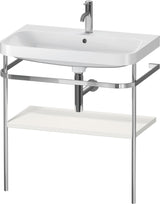 DURAVIT Happy D.2 c-shaped Waschtisch-Set 775 mm mit Metallkonsole, taupe seidenmatt