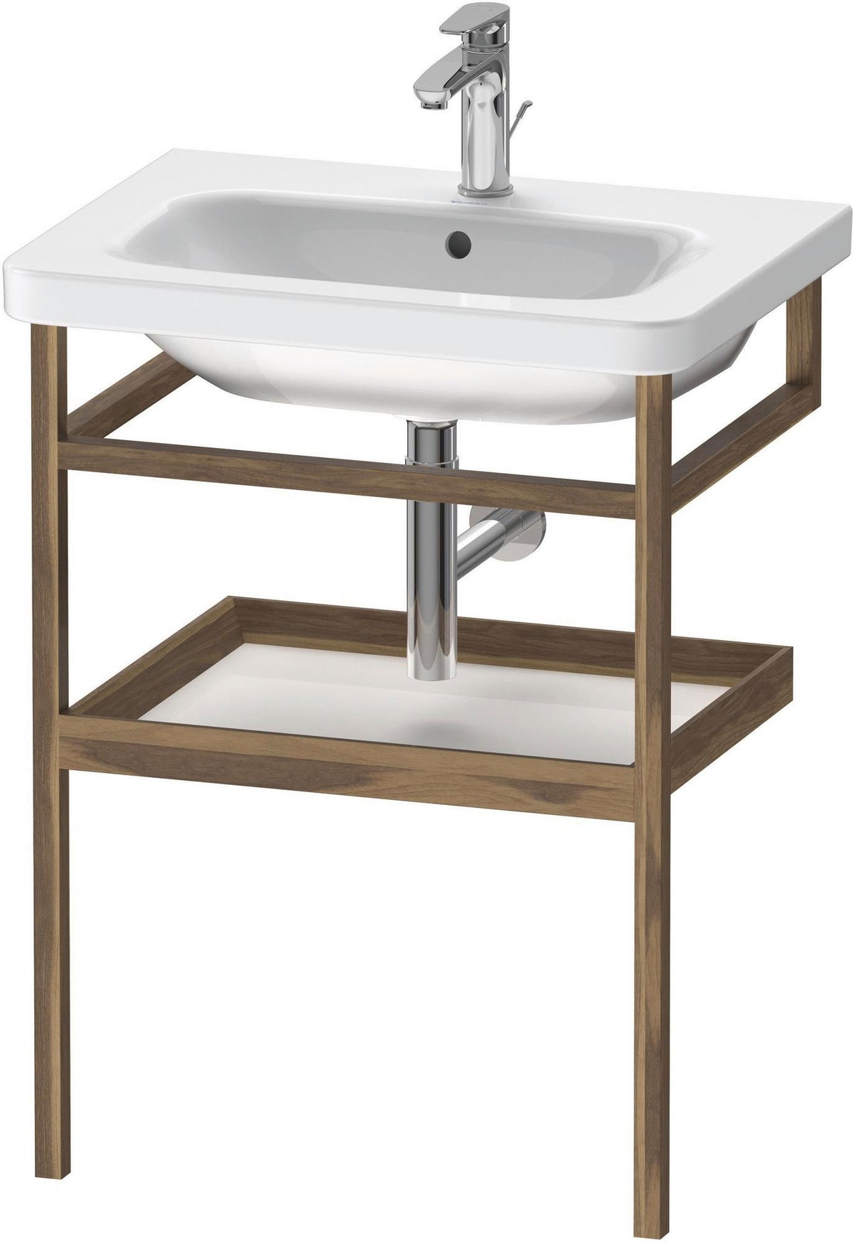 DURAVIT DuraStyle Möbel-Accessoire mit Handtuchhalter und Ablage, 440x590x805 mm, Weiß Matt/Eiche Massiv