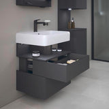 DURAVIT Qatego Waschtischunterbau 590 mm wandhängend, 1 Auszug, weiß Hochglanz, Nische Eiche Schwarz