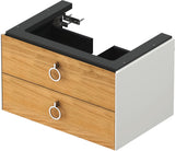 Duravit White Tulip Waschtischunterbau wandhängend 684 mm mit 2 Schubkästen und Griff, weiß seidenmatt