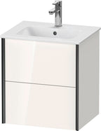 Spanplatte / weiß / WTU XViu wandhängend, 560x510x420mm 2 Schubk.,Schwarz Matt/Weiß Hochglanz