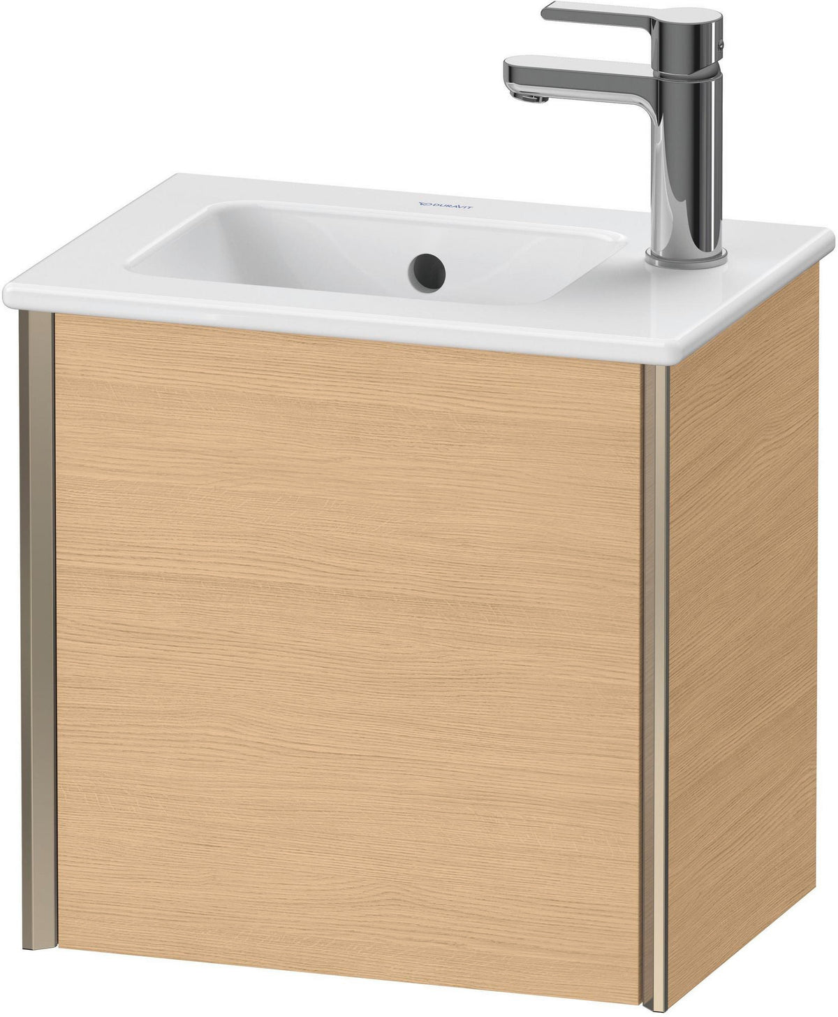 DURAVIT XViu Waschtischunterbau wandhängend 410 mm Eiche Natur mit 1 Tür und Tip-On Technik